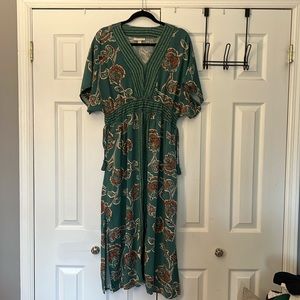Knox Rose Green Pattern Dress (EUC)